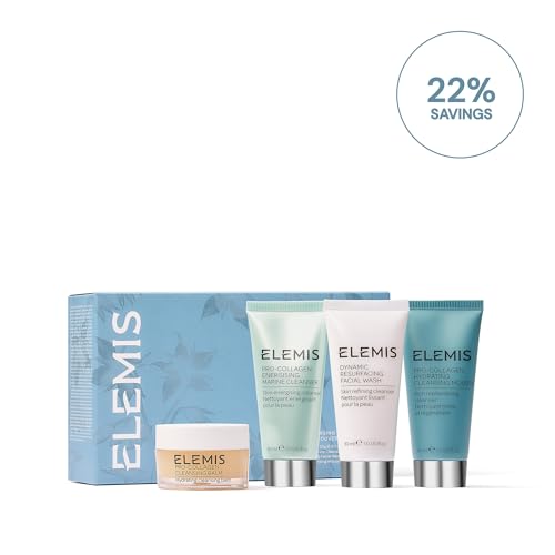 ELEMIS Double Cleanse Starter Collection – 4-Piece Skincare Set for Customized Cleansing – Includes Cleansing Balm, Mousse, Resurfacing Wash & Marine Cleanser – Discovery Set for All Skin Types