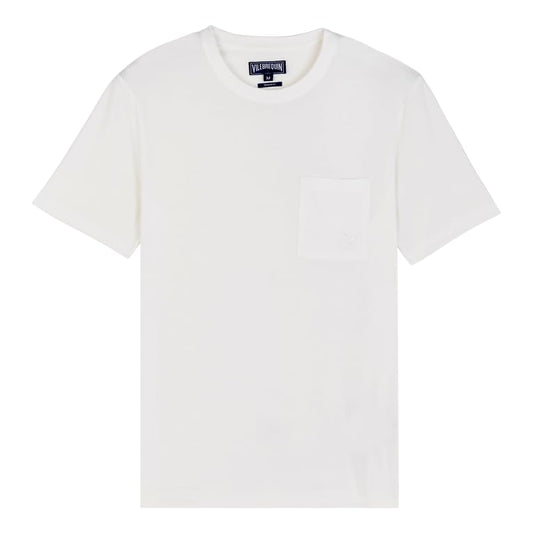 Vilebrequin Men Organic Cotton T-Shirt Solid, XS, Chalk
