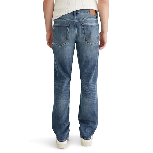 Aeropostale Men's Premium Air Straight Jean, Medium Wash, 38W x 32L