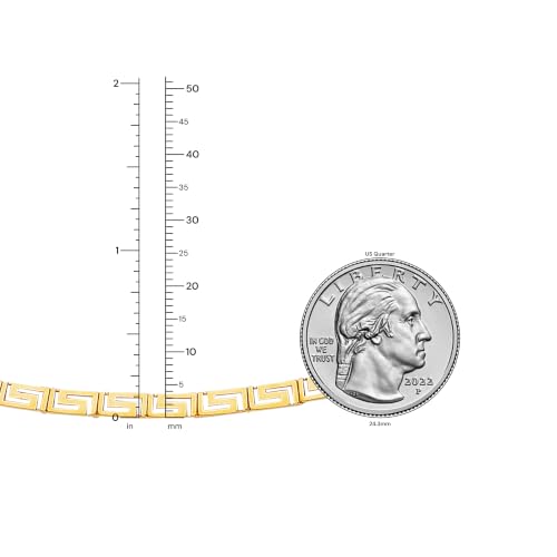 Floreo 14k Yellow Gold 5.5mm Greek Key Link Bracelet, 7.25 Inch