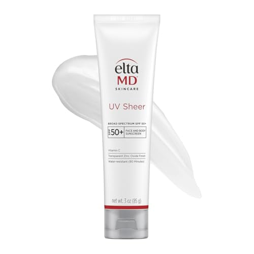 EltaMD UV Sheer Face and Body Sunscreen with Zinc Oxide, SPF 50+, 3 oz