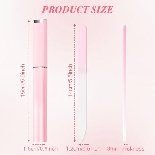 NICEMOVIC 6 Pack Glass Nail File, Stocking Stuffers for Teen Girls Women