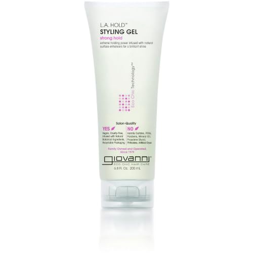 GIOVANNI L.A. Hold, Natural Styling Gel, Frizz-Free, 6.8 Ffl oz (Pack of 3)