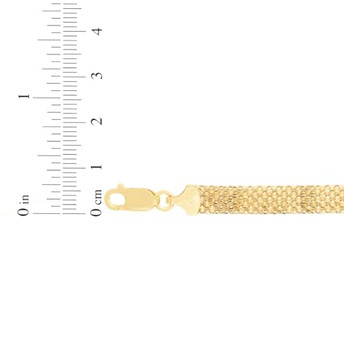 Floreo 14k Yellow Gold 7mm Bismark Chain Necklace 16 Inch