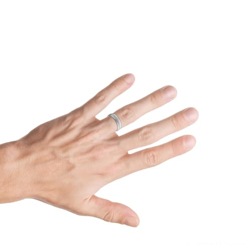 P3 POMPEII3 Pompeii Mens 10K White Gold Comfort Sandblast Finish Wedding Band - Size 10.5