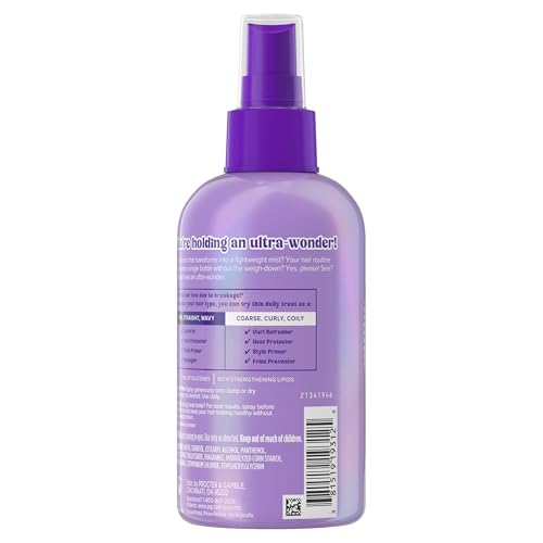 Aussie Ultra Wonder Daily Mist Lightweight Multi-Use Detangler, silicone-free, for All Hair Types and Curls, 7.6oz