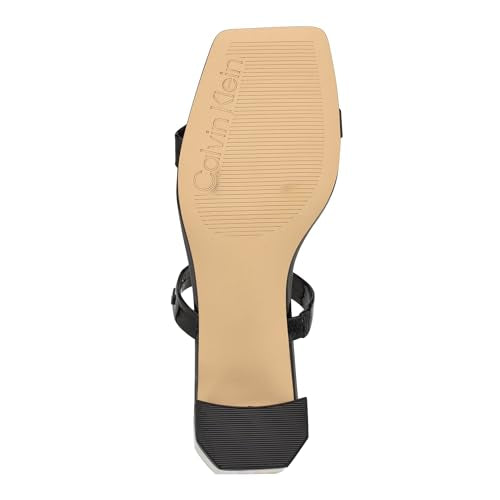 Calvin Klein Women's Kater Heeled Sandal, Black Patent 001, 8