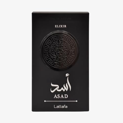 Lattafa Asad Elixir – Spicy, Woody, Amber, Warm – Eau de Parfum Spray Long-Lasting Fragrance for Men, 3.4 Ounce / 100 ml