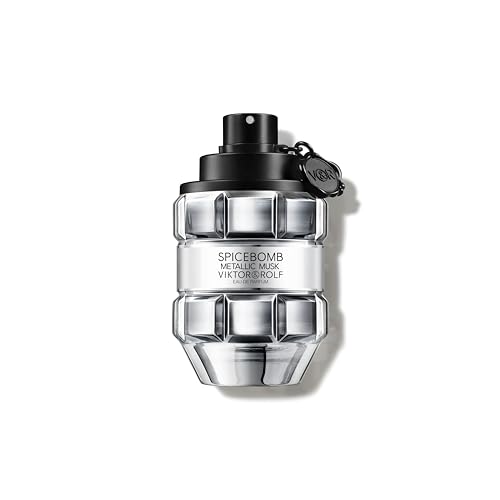 Viktor&Rolf - Spicebomb Metallic Musk - Eau de Parfum - Cologne for Men - Ambery Fragrance - With Warm Musk, Silver Suede & Black Pepper - 3 Fl Oz