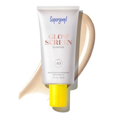 Supergoop! Glowscreen SPF 40, Sunrise (Champagne Glow) - 1.7 fl oz - Glowy Primer + Broad Spectrum Tinted Sunscreen - Helps Filter Blue Light - Hydration - Hyaluronic Acid & Vitamin B5