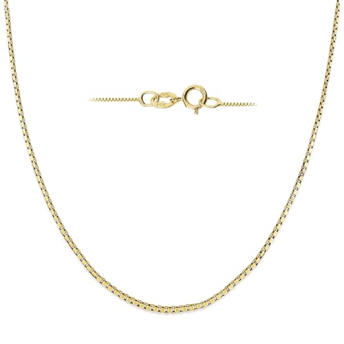 Everyday Elegance Solid 10K Yellow Gold Necklace for Women, 16 Inch