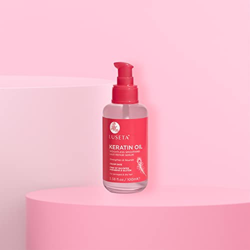 Luseta Keratin Hair Oil Serum for Dry Damaged Color Treated Hair 3.38 oz