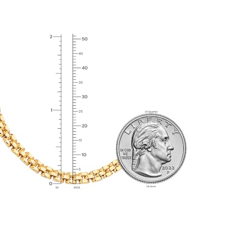 Floreo 14k Yellow Gold 4mm Panther Link Bracelet, 7 Inch