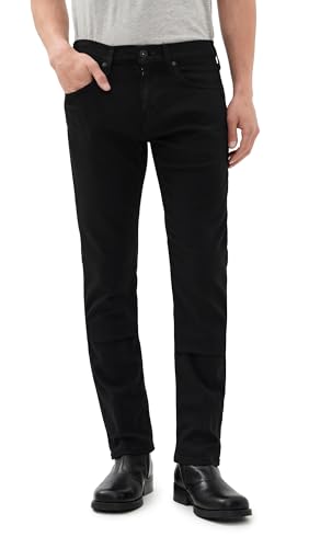 PAIGE Men's Federal Transcend Slim Straight Jeans, Black Shadow, 36