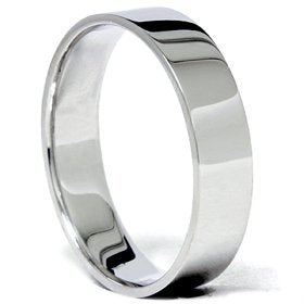 Pompeii 14K White Gold Plain 5mm Comfort Fit Wedding Band - Size 8