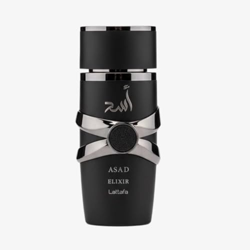 Lattafa Asad Elixir – Spicy, Woody, Amber, Warm – Eau de Parfum Spray Long-Lasting Fragrance for Men, 3.4 Ounce / 100 ml