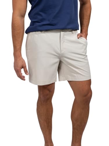 Chubbies Everywear Men’s Shorts – Mens Shorts Casual 6in Inseam, Elastic Waist, Water-Resistant, Zipper Pocket (Khakinators, Medium)