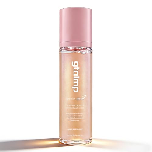 Glitter Sunscreen Spray SPF 50, Sheer Face & Body Setting Mist, 2.54 fl oz
