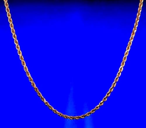 14K Rose Gold SOLID Rope Chain Necklace Bracelet Diamond Cut Men Women Jewelry 2.7g | 2mm | 7 Inches | MADE IN ITALY