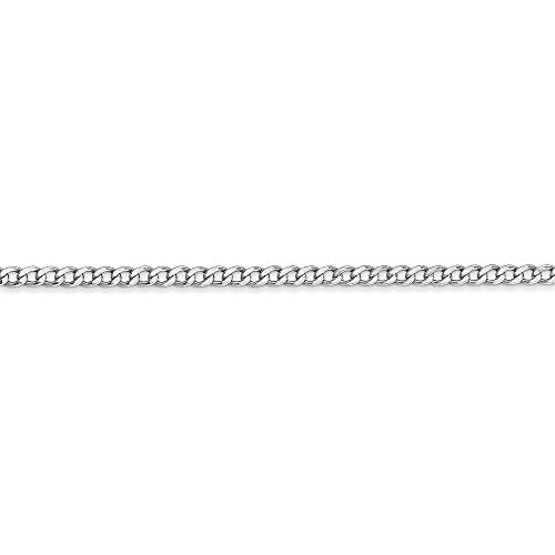 Sonia Jewels 14k White Gold 2.5mm Semi Solid Curb Cuban Link Link Bracelet - with Secure Lobster Lock Clasp 7"
