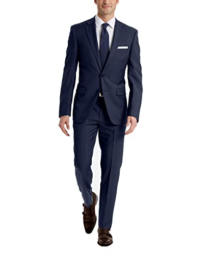 Calvin Klein Men's Slim Fit Suit Separates, Solid Medium Blue, 34W x 30L