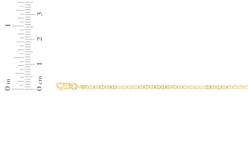Floreo 10k Yellow Gold 1.7mm Solid Anchor Mariner Mirror Chain Bracelet, 7 Inch