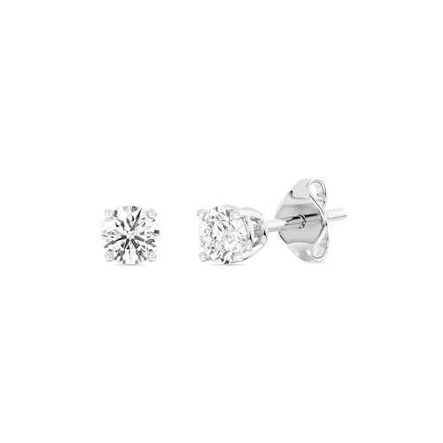 Gilded Lab Diamond Stud Earrings in 10K White Gold | 1/4 ct, Round