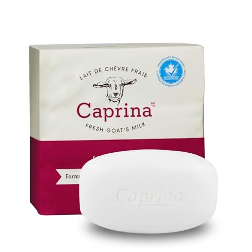 Caprina by Canus Goat Milk Soap Bar, ORIGINAL, 3.2 oz (90 g) Bars, 3-Pack, Moisturizing Daily Cleanser for Face, Hands & Body, Fresh Canadian Goat Milk