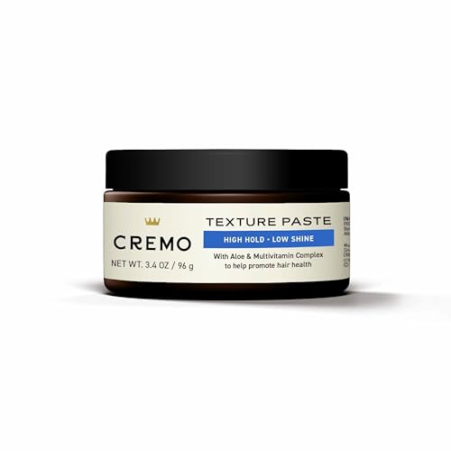 Cremo Hair Styling Texture Paste, Premium Barber Grade Texture Paste for Hair Styling, 3.4 Oz