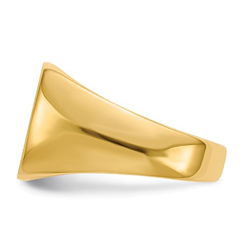 Size - 7.25 - Solid 14k Yellow Gold Men's Signet Engravable Plate Ring (4 to 12.7mm)