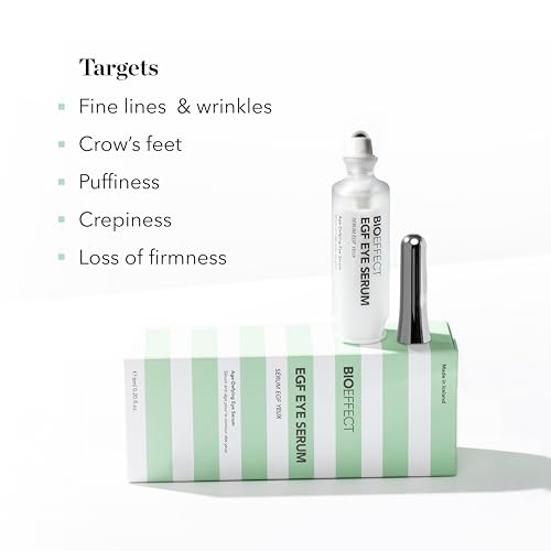 BIOEFFECT EGF Eye Serum with De-Puffer Rollerball | Age Defying, 0.20 Fl Oz