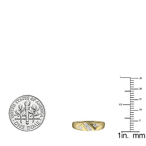 Dazzlingrock Mens Cross Wedding Band 10K Real Solid Yellow Gold, Size 10