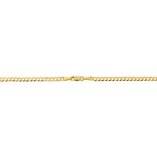 Kooljewelry 10k Yellow Gold 2.7 mm High Polish Curb Link Bracelet (7 inch)