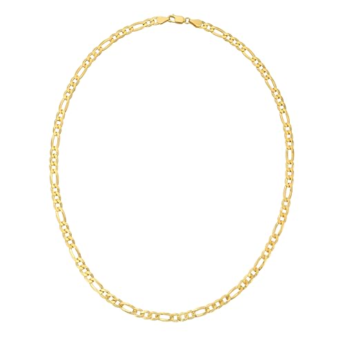 Floreo Italian 14k Gold Over 925 Silver 5.2mm Figaro Chain Necklace, 18 Inch