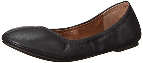 Lucky Brand Women's Emmie Ballet Flat, Black/Leather, 9 M US
