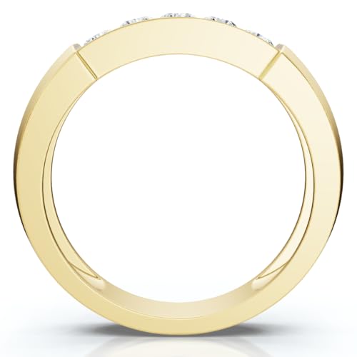 Pompeii 1/2ct Mens 14K Yellow Gold Round Diamond Wedding Ring - Size 10