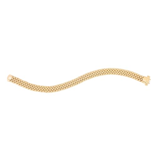 Floreo 14k Yellow Gold 8.8mm Rice Mesh Bracelet, 7 Inch