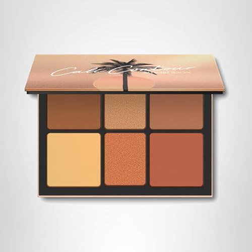 Smashbox The Cali Contour Palette | Six-Shade Contour Kit with Highlighter, Bronzer and Blush Powder for Face Contouring Makeup and Glow | Matte and Pearlescent Finishes, Medium to Dark, 0.69 Ounce