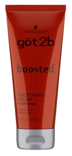 Got 2B Boosted Hair Thickening Cream for Fuller Styles, Medium Shine, Medium Hold, 6 Ounce - 2 Pack