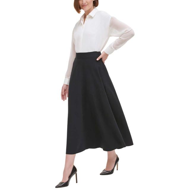 DKNY Ladies' Stretch Back Waist Maxi Skirt, Black 14