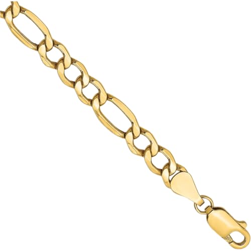 IceCarats 14K Yellow Gold 5.75mm Thick Figaro Chain Link Bracelet, 8 inch