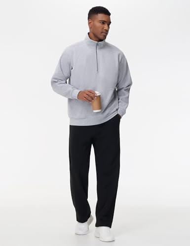THE GYM PEOPLE Men's Baggy Fleece Workout Sweatpants with Pockets Drawstring Lounge Athletic Running Pants Black