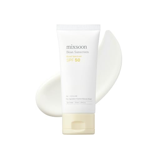 mixsoon Bean Sunscreen-Lightweight Airy Texture SPF 50 No Pilling Korean Sunscreen for Face, No White Cast, Non-Sticky Stocking Stuffers 50ml / 1.69 fl.oz. Korean Glass Skin Care (Bean, 1.69)