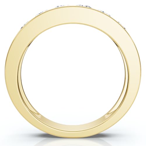 Pompeii 1Ct Diamond Channel Set Wedding Band Mens Ring 14k Yellow Gold Lab Grown - Size 10.5 (G/H,VS2-SI1)