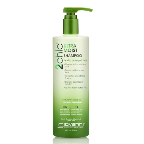 GIOVANNI 2chic Ultra-Moist Shampoo, Avocado & Olive Oil, Shea Butter, 24 oz