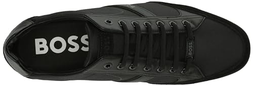 HUGO BOSS Men's Saturn Low Profile Sneakers, Open Black, 10