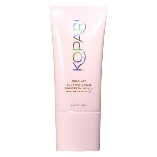 Kopari Sunglaze Body Gel Cream Sunscreen SPF 50+ | Broad-Spectrum Body Sunscreen with Hyaluronic Acid & Coconut Oil | Lightweight, Non-Greasy, Glowing Finish