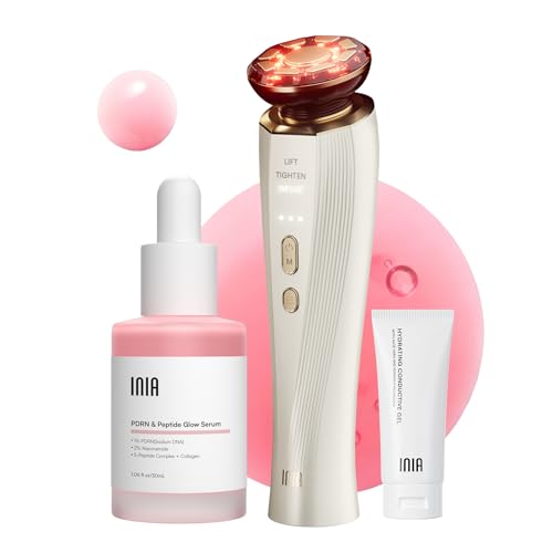 INIA Flare 3-in-1 Microcurrent Facial Device Red Light Therapy for Face