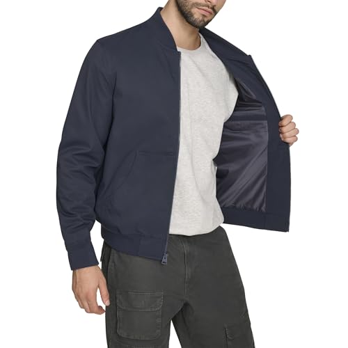 Levi's Men's Rib Knit Bomber With Chest Zip Pocket, Navy, Medium