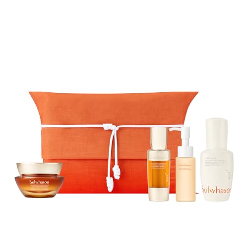 Sulwhasoo Concentrated Ginseng Rejuvenating Cream Set | Korean Ginseng-Powered Skincare 4-piece Anti-Aging Gift Set | Strengthens Skin Barrier | Visibly Improves Wrinkles | Includes Full-size Cream